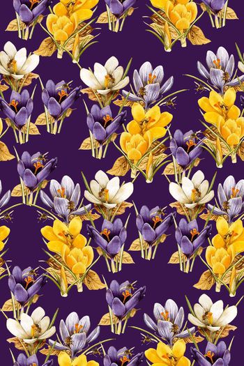 651118-百合蜜蜂 紫色底