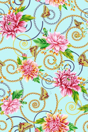 651123-蝴蝶拉链青色