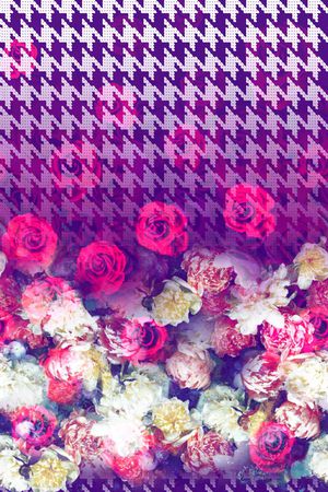 创意几何花卉印花华亿平台图片