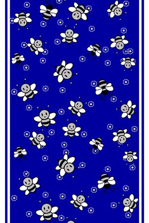 卡通小蜜蜂丝巾印花华亿平台图片