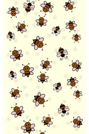 卡通小蜜蜂丝巾印花华亿平台图片