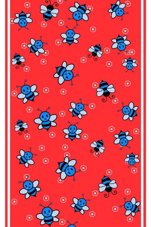 卡通小蜜蜂丝巾印花华亿平台图片