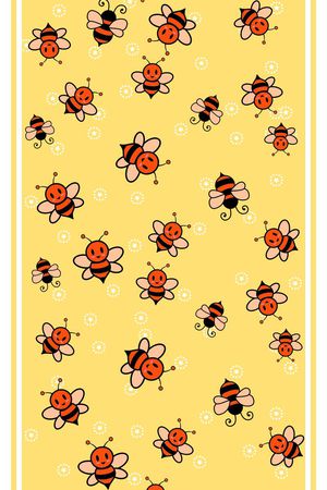 卡通小蜜蜂丝巾印花华亿平台图片