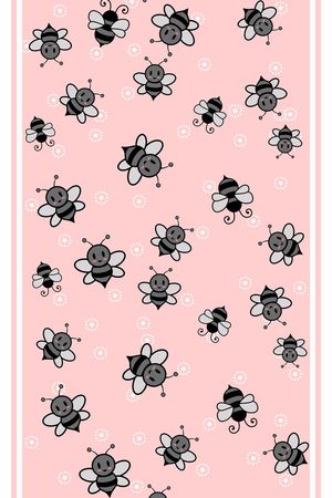 卡通小蜜蜂丝巾印花华亿平台图片