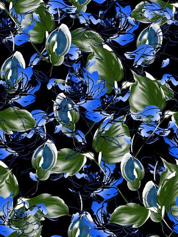 时尚、手绘、花卉印花华亿平台图片