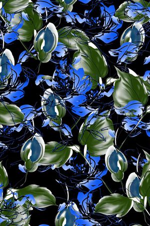 时尚、手绘、花卉印花华亿平台图片