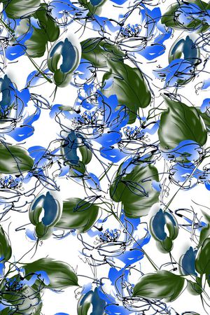 时尚、手绘、花卉印花华亿平台图片