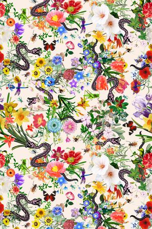 彩色花朵花卉组合印花华亿平台图片