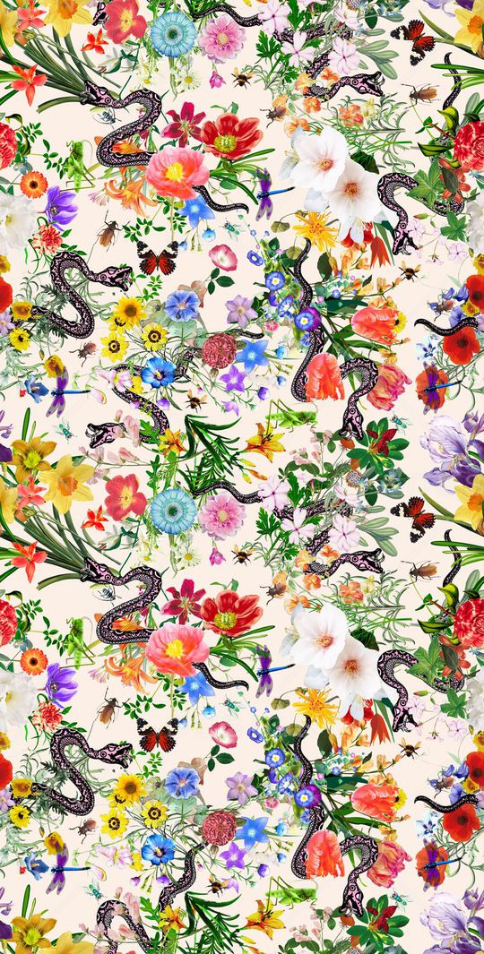 彩色花朵花卉组合印花华亿平台图片