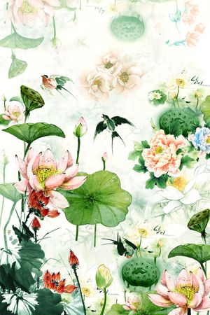 花卉定位印花华亿平台图片