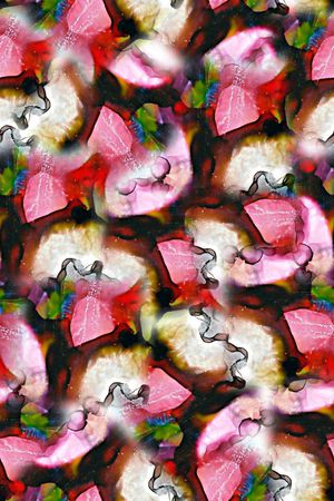 抽象手绘满版笔刷印花华亿平台图片