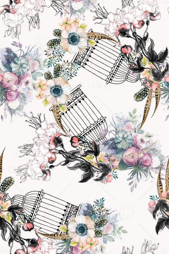 手绘花卉印花华亿平台图片