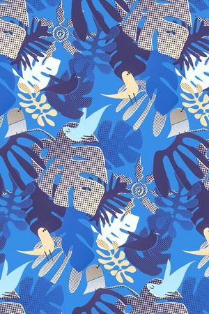 热带雨林花卉印花华亿平台图片