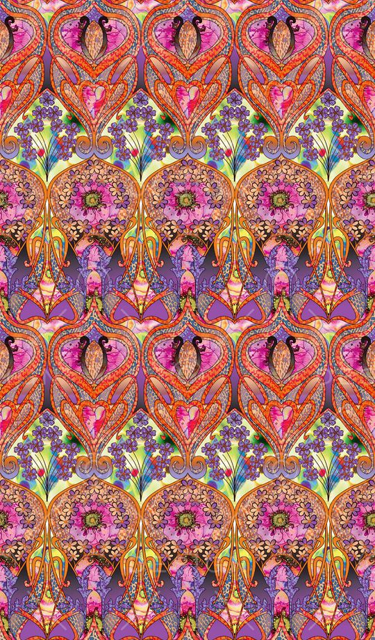 抽象花卉印花华亿平台图片