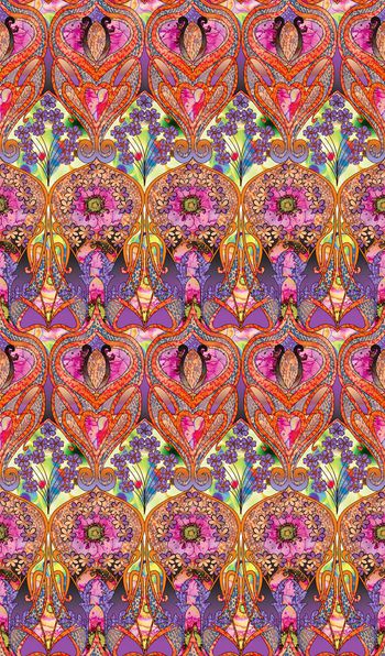 抽象花卉印花华亿平台图片