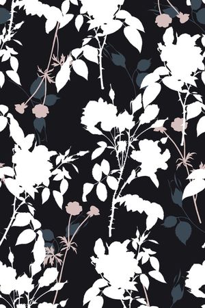 花卉枝条剪影印花华亿平台图片