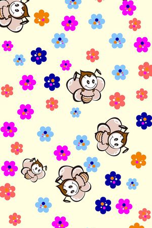 卡通小围巾印花华亿平台图片