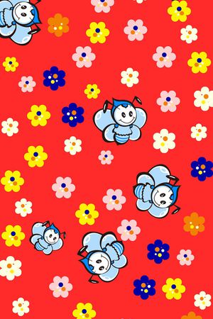 卡通小围巾印花华亿平台图片