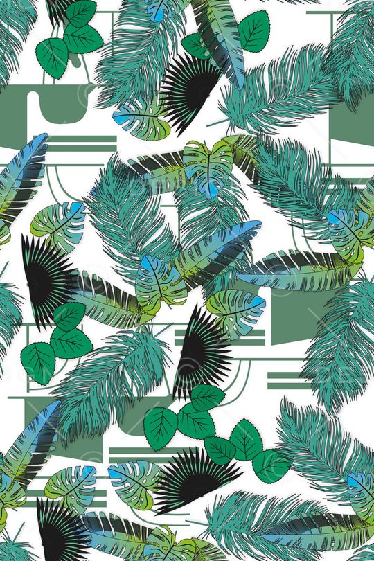 棕榈叶印花华亿平台图片