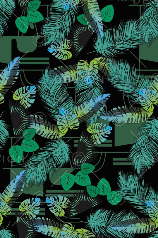 棕榈叶印花华亿平台图片