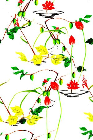 荷花印花华亿平台图片