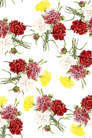 罂粟花印花华亿平台图片