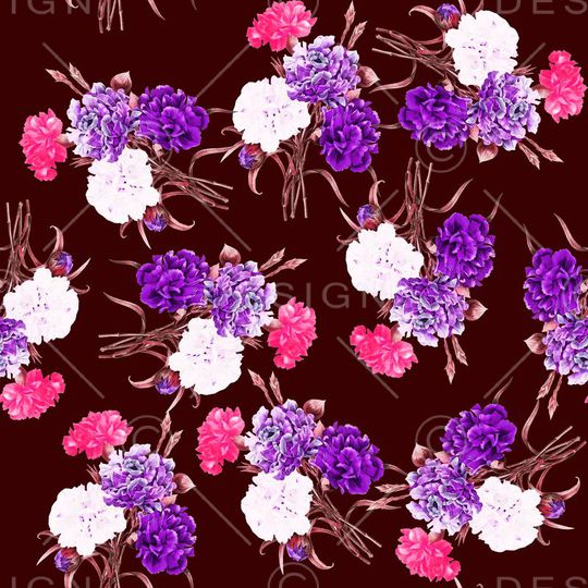 罂粟花印花华亿平台图片