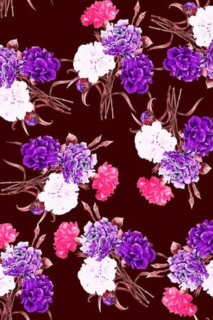 罂粟花印花华亿平台图片