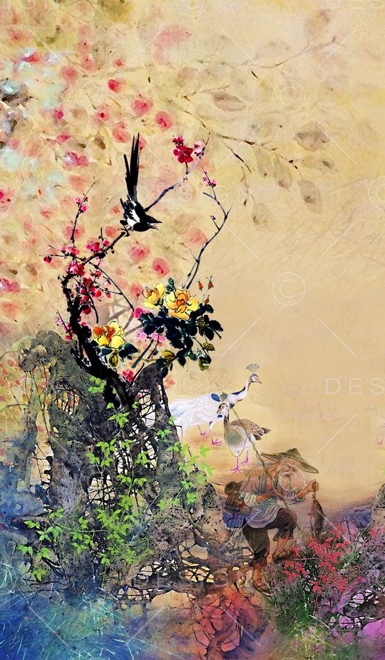 中国风印花华亿平台图片