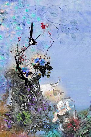 中国风印花华亿平台图片