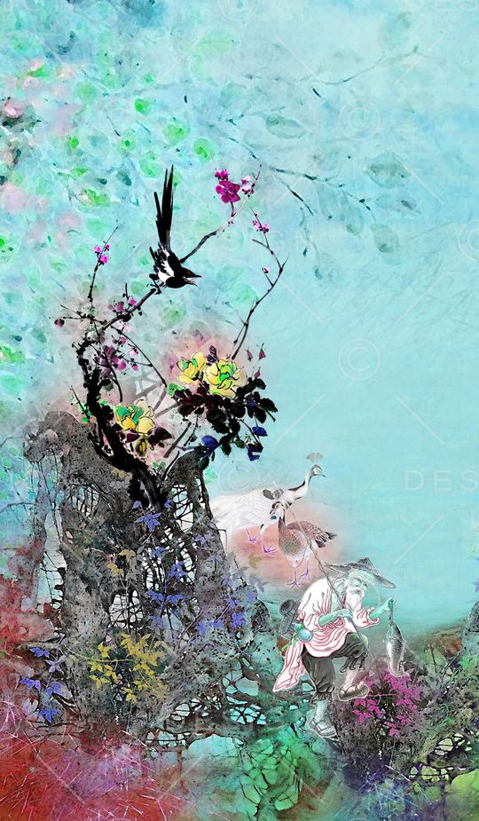 中国风印花华亿平台图片