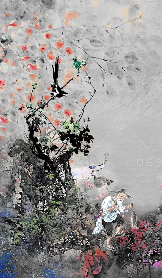 中国风印花华亿平台图片