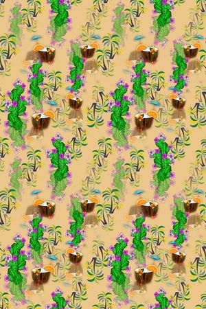 椰子树印花华亿平台图片