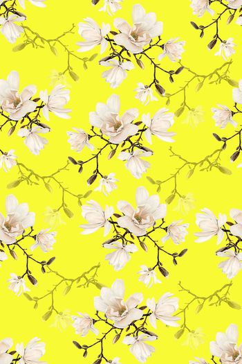 652233-桃花 黄色底