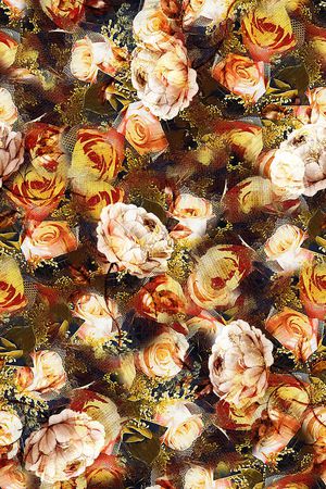 时尚抽象几何玫瑰花花卉数码印花印花华亿平台图片