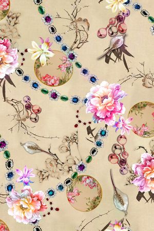 花卉印花华亿平台图片