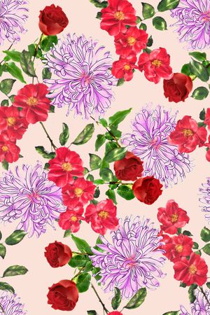 花卉印花华亿平台图片