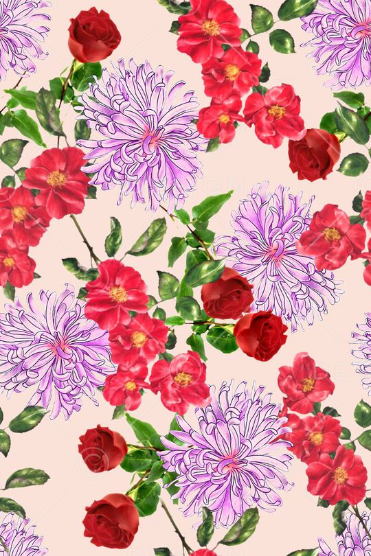 花卉印花华亿平台图片