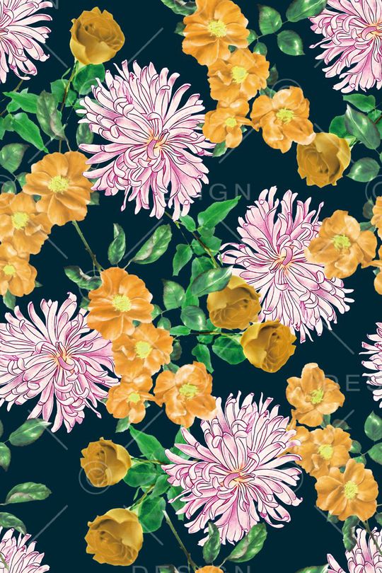 花卉印花华亿平台图片