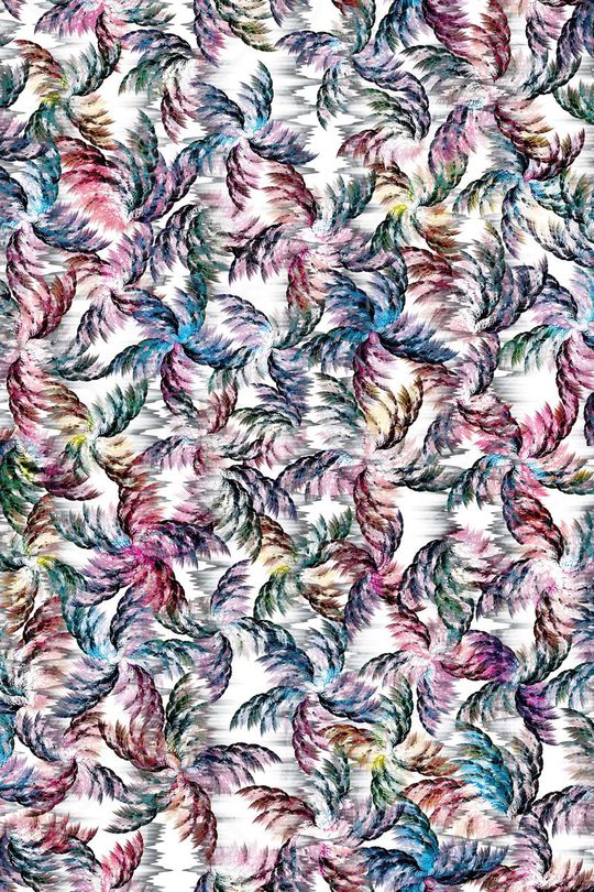 抽象羽毛印花华亿平台图片