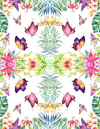 652894-群花绽放蝴蝶争芬花卉2