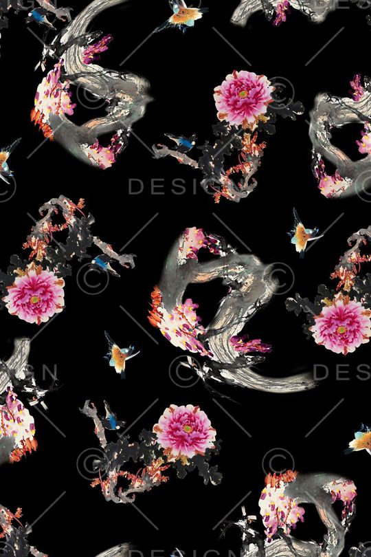 花卉印花华亿平台图片