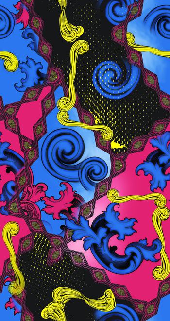 653008-欧美时尚拼块卷草华亿平台-3