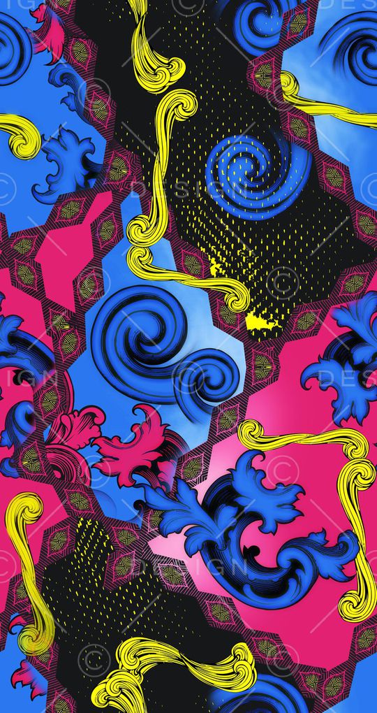 欧美时尚撞色拼块印花华亿平台图片