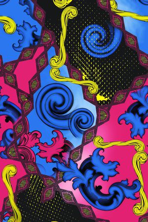 欧美时尚撞色拼块印花华亿平台图片