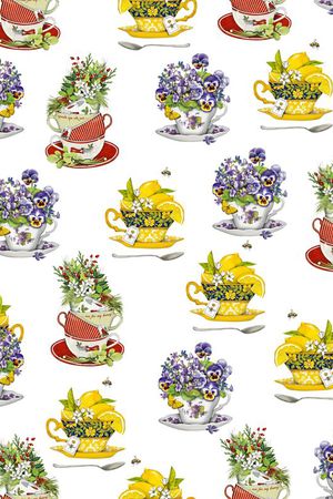 花卉杯子碟子印花华亿平台图片