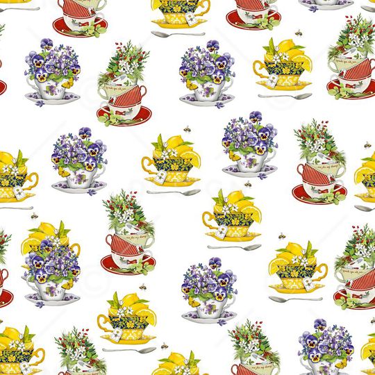 花卉杯子碟子印花华亿平台图片