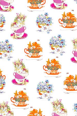 花卉杯子碟子印花华亿平台图片