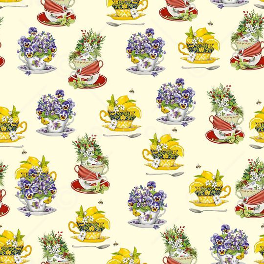 花卉杯子碟子印花华亿平台图片