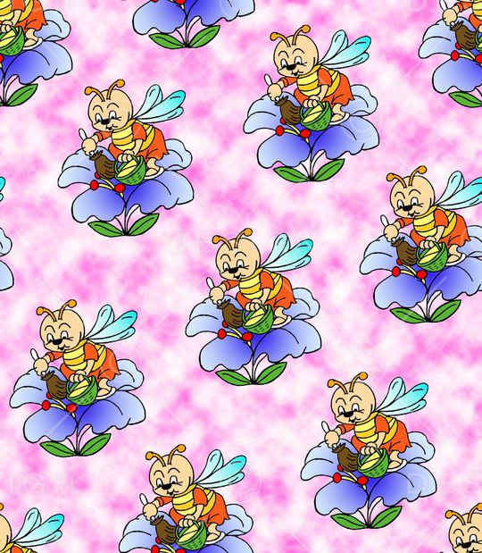 勤劳的小蜜蜂印花华亿平台图片